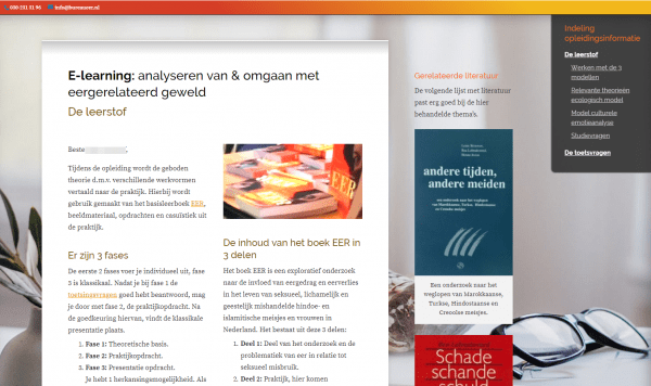 E-learning EER - voorbeeld van de leerstof
