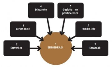 Schema begrippenparen rond eergedrag en eerverlies